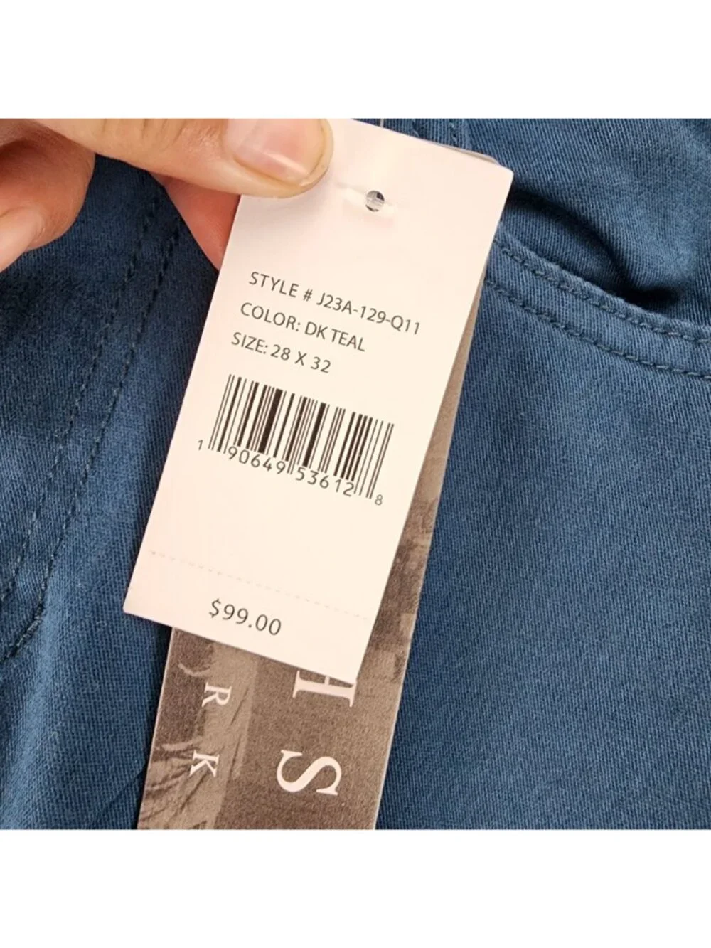 Jachs Pants Mens 28x32 Dark Teal Blue Stretch Mid Rise Slim Fit *NWT*